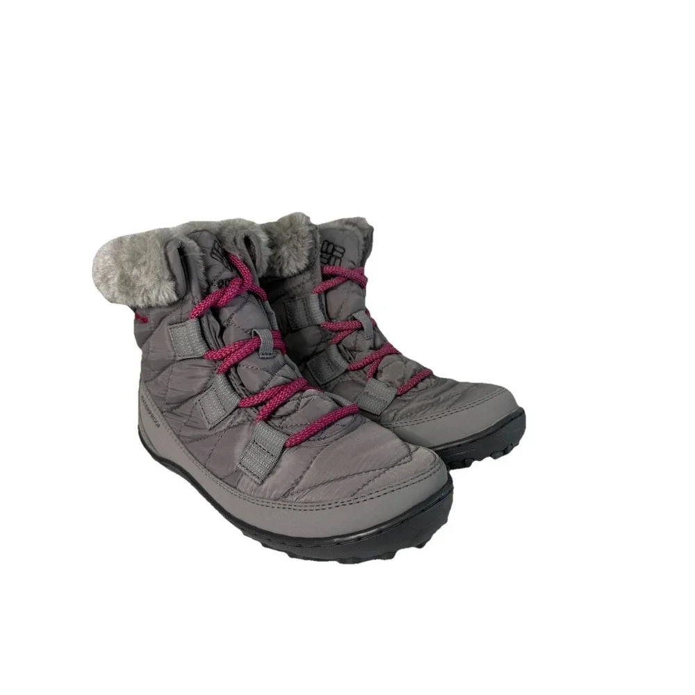 Columbia Youth Minx‎ Shorty Omni-heat WP Hiking Boot Gray/Pink Size 1Y No Box